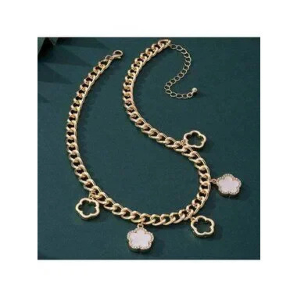 14K Gold Filled Clover Charm Chain Necklace